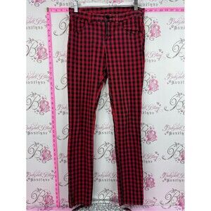 Pants gingham Red and Black Buffalo Plaid Skinny Pants